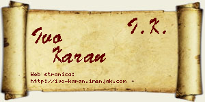 Ivo Karan vizit kartica